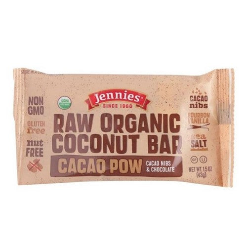 Organic Raw Cacao Pow Coconut Bar 1.5 Oz(Case Of 12) by Jennies