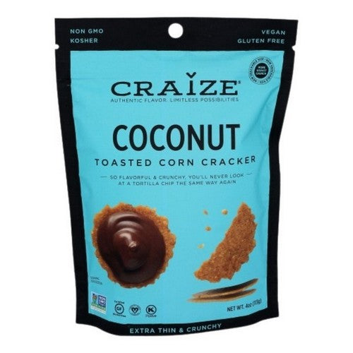 Coconut Toasted Corn Cracker 4 Oz(Case Of 6) by Craize