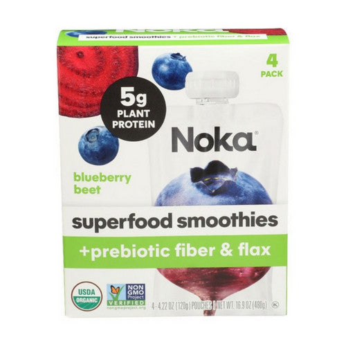 Superfood Smoothies Blueberry Beet Plus Prebiotic Fiber and Flax 16.9 Oz(Case Of 6) by Noka