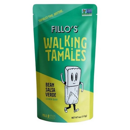 Walking Tamales Bean Salsa Verde 4 Oz(Case Of 7) by Fillos