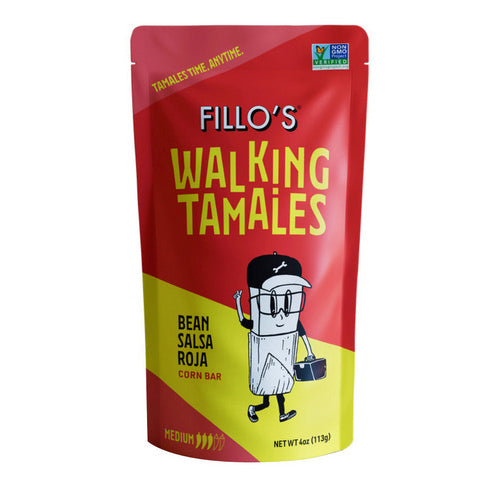 Walking Tamales Bean Salsa Roja 4 Oz(Case Of 7) by Fillos