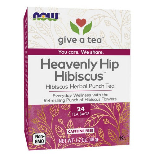 Heavenly Hip Hibiscus Tea Bags 24 Bags by Now Foods