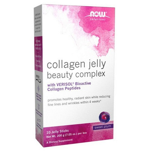 Collagen Jelly Beauty Complex Sweet Plum Jelly Sticks 10 Count by Now Foods