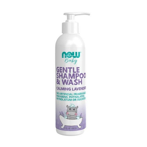 Gentle Baby Shampoo & Body Wash Calming Lavender 8 Oz by Now Foods
