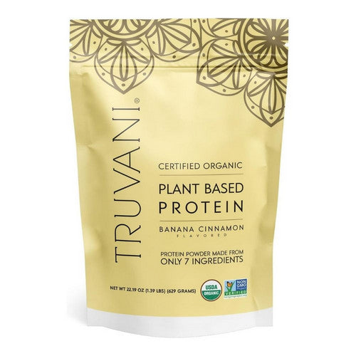 Organic Plant Protein Powder Banana Cinnamon 22.19 Oz by Truvani