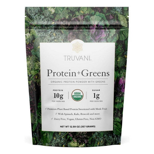 Organic Protein Plus Greens Powder 12.59 Oz by Truvani