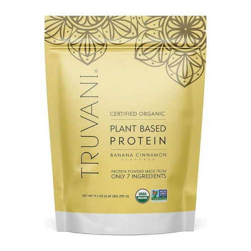 Organic Plant Protein Powder Banana Cinnamon 11.1 Oz by Truvani