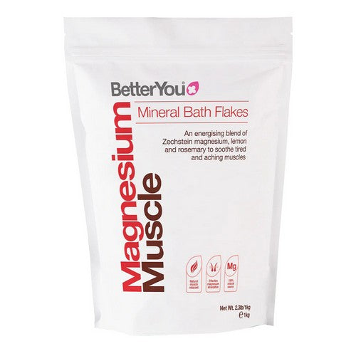 Magnesium Muscle Mineral Bath Flakes Lemon And Rosemary 2.3 Lb by Betteryou