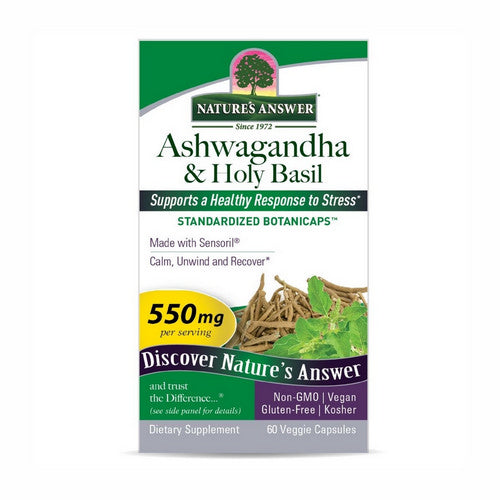 Ashwagandha And Holy Basil 60 Veg Caps by Nature's Answer