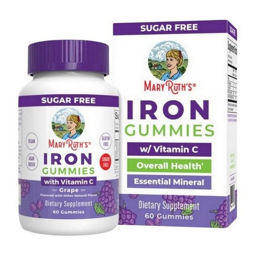 Iron Sugar Free Grape 60 Gummies by MaryRuth's