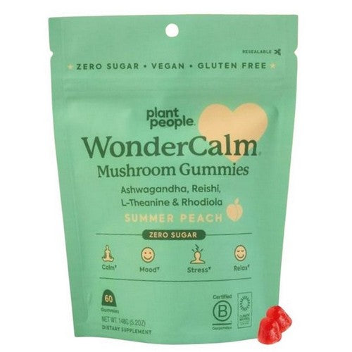 WonderCalm Mushroom Summer Peach 60 Gummies by Plant People