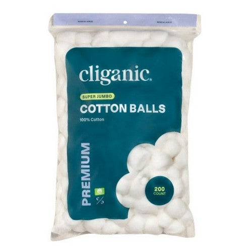 Super Jumbo Cotton Balls 200 Count by Cliganic
