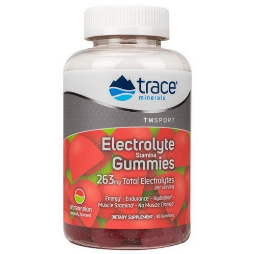 Electrolyte Stamina Gummies Watermelon Flavor 90 Count by Trace Minerals