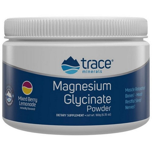 Magnesium Glycinate Powder Mixed Berry Lemonade 180 Grams by Trace Minerals