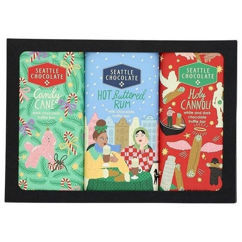 Seasons Greetings Truffle Bar Trio 3 Count (2.5 Oz) by Seattle Chocolate Co.