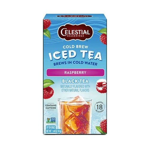 Cold Brew Iced Tea Black Tea Raspberry 18 Bags by Celestial Seasonings