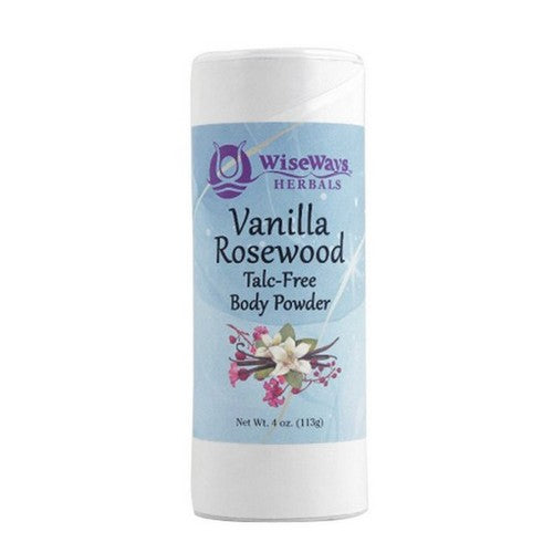 Vanilla Rosewood Body Powder 4 Oz by Wise Ways Herbals