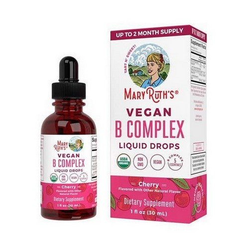 Organic Tart Cherry Vegan Vitamin B-Complex Liquid Drops 1 Oz by MaryRuth's