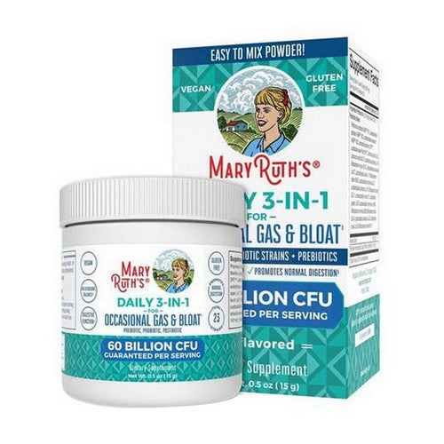3-in-1 Daily Gas & Bloat Powder Unflavored 0.5 oz by MaryRuth's