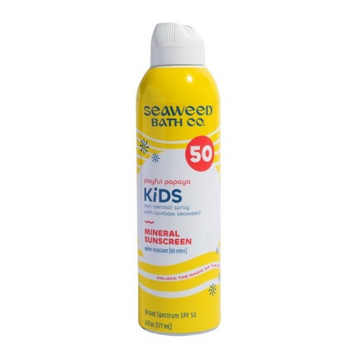 Playful Papaya Kids Mineral Sunscreen Spray SPF 50 6 Oz by Seaweed Bath Co