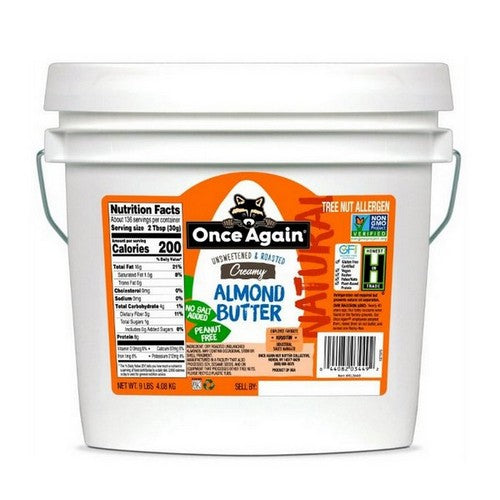 Unsweetened And Roasted Creamy Almond Butter 9 Lbs by Once Again Nut Butter