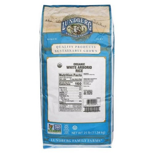 Organic California White Arborio Rice 25 Lbs by Lundberg