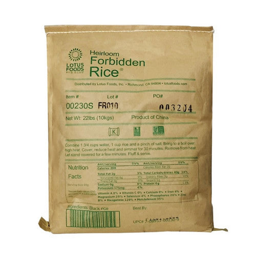 Forbidden Black Rice 22 Lbs by Lotus Foods