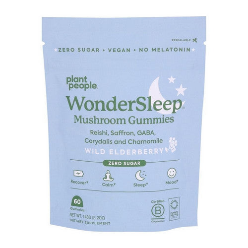 WonderSleep Mushroom Gummies Wild Elderberry 60 Count by Plant People