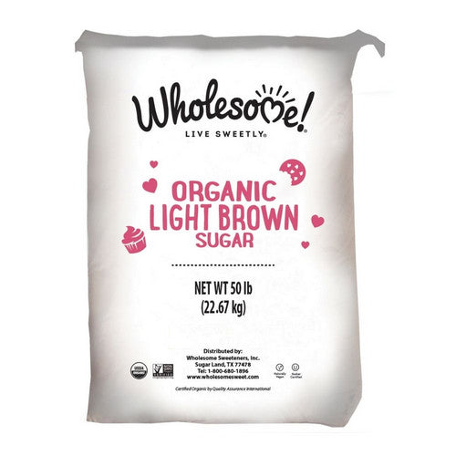 Wholesome Organic Light Brown Sugar 50 Lbs by Wholesome