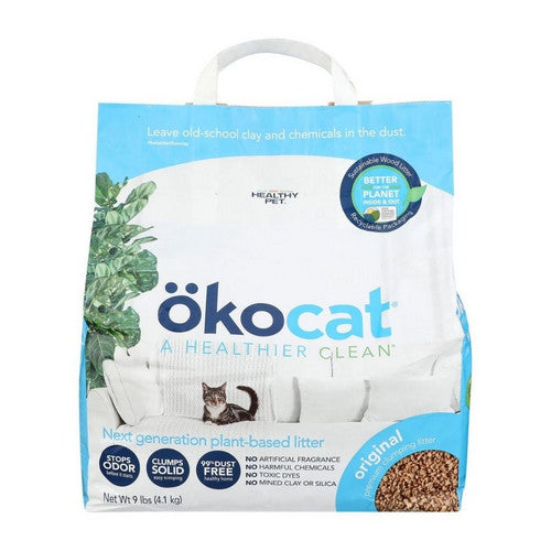 Original Premium Clumping Wood Cat Litter 9 Lbs by Okocat