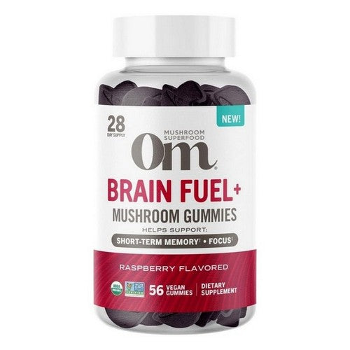 Om Brain Fuel Mush Gummies Raspberry 56 Count by Om Mushrooms