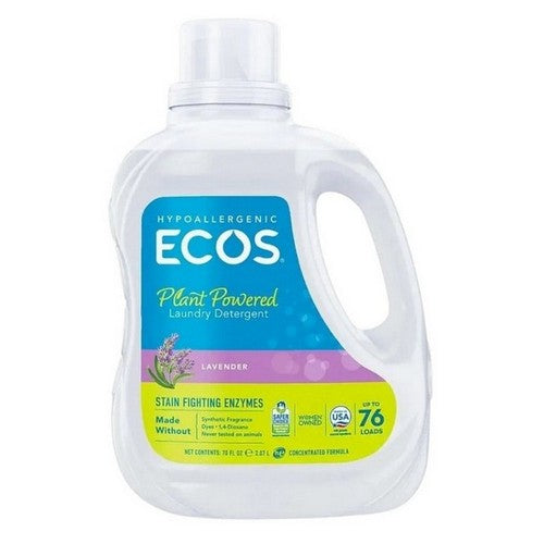 Laundry Detergent Hypoallergenic Lavender 76 Loads 70 Oz x (Case Of 4) by Ecos