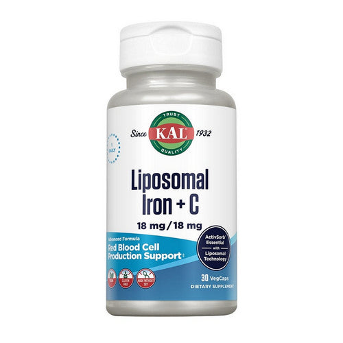 Liposomal Iron Plus C 30 Veg Caps by Kal