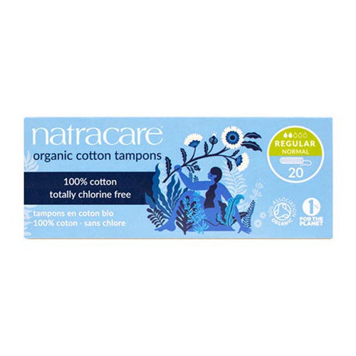 Organic Cotton Tampons Regular Normal 20 Count by Natracare