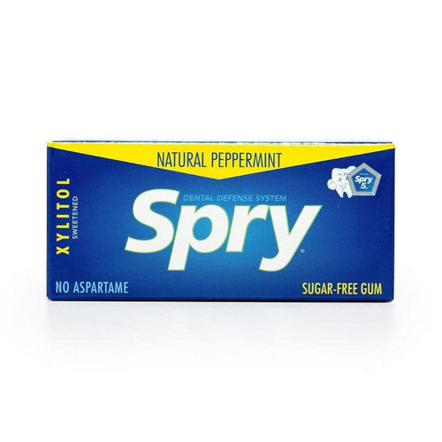 Spry Natural Peppermint Sugar-Free Gum 10 Count (Case of 20) by Spry