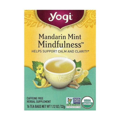 Organic Herbal Tea Mandarin Mint Mindfulness 16 Bag (Case Of 6) by Yogi