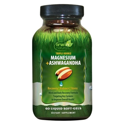 Triple Source Magnesium Plus Ashwagandha 60 Softgels by Irwin Naturals