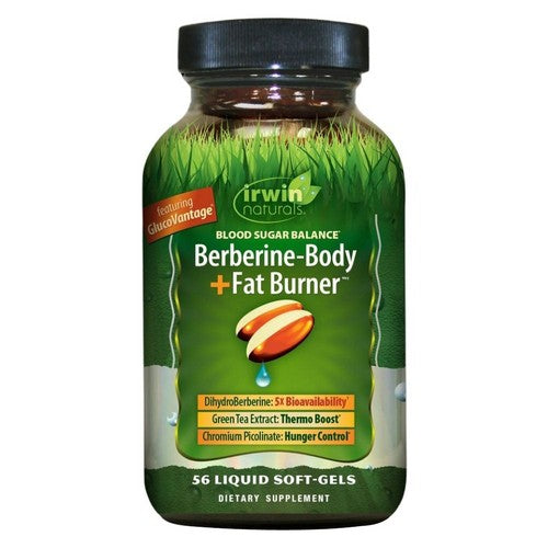 Blood Sugar Balance Berberine Body + Fat Burner 56 Softgels by Irwin Naturals