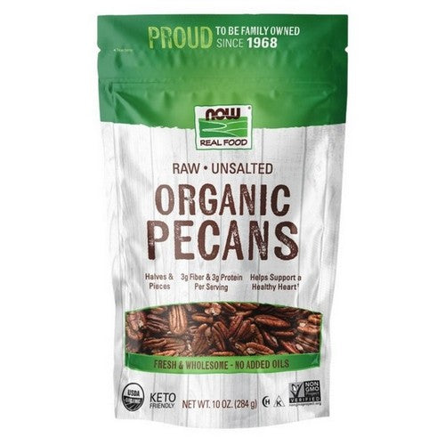 Organic Raw Pecans And Unsalted 10 Oz by Now Foods