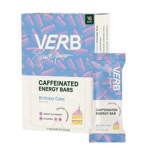 Verb Energy Birthday Cake Caffeinated Energy Bar 16 Count by Verb Energy
