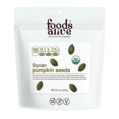 Organic Styrian Pumpkin Seeds 8 Oz by Foods Alive