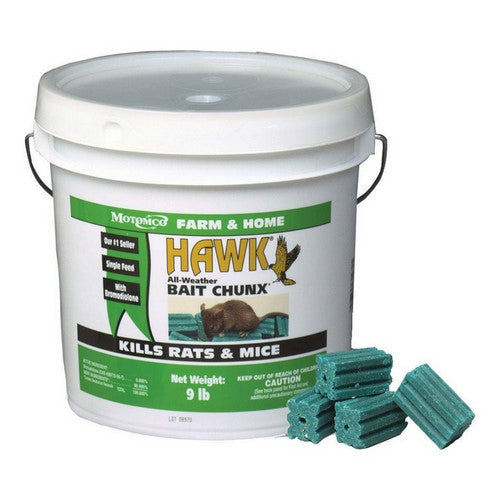 Hawk Mouse And Rat Bait Chunx Pail 9 Lbs by Motomco