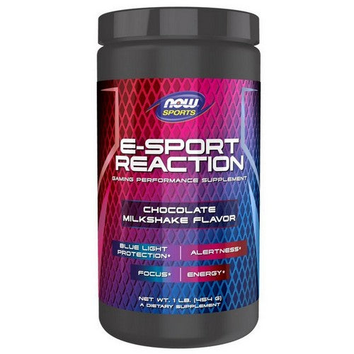 E-Sport Reaction Chocolate Milkshake Flavor Powder 1 Lb by Now Foods