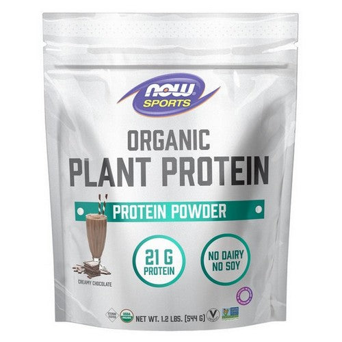 Organic Plant Protein Creamy Chocolate Powder 1.2 Lbs by Now Foods