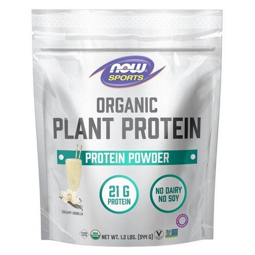 Organic Plant Protein Creamy Vanilla Powder 1.2 Lbs by Now Foods