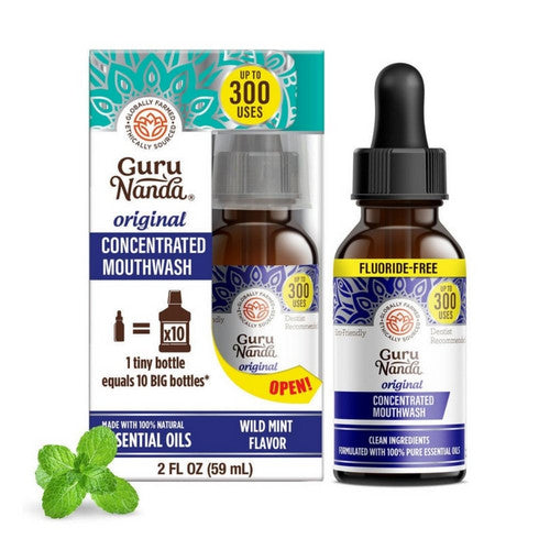 Guru Nanda Concentrated Mouthwash Oil Wild Mint 2 Oz by Gurunanda