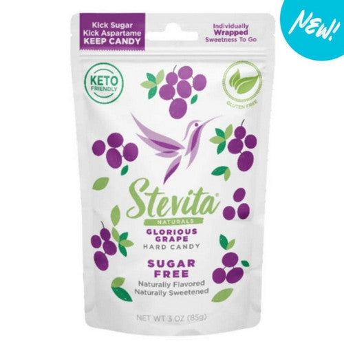 Keto Hard Candy Sugar Free Glorious Grape 3 Oz by Stevita