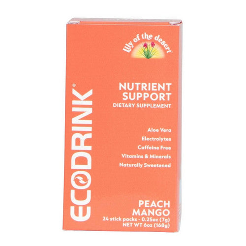 EcoDrink Nutrient Support Peach Mango 24 Count by Lily Of The Desert