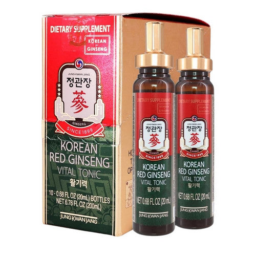 Korean Red Ginseng Vital Tonic Bottles 10 Count by JungKwanJang