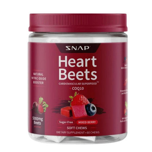 Heart Beets Chews Mixed Berry 60 Count by Snap Supplements